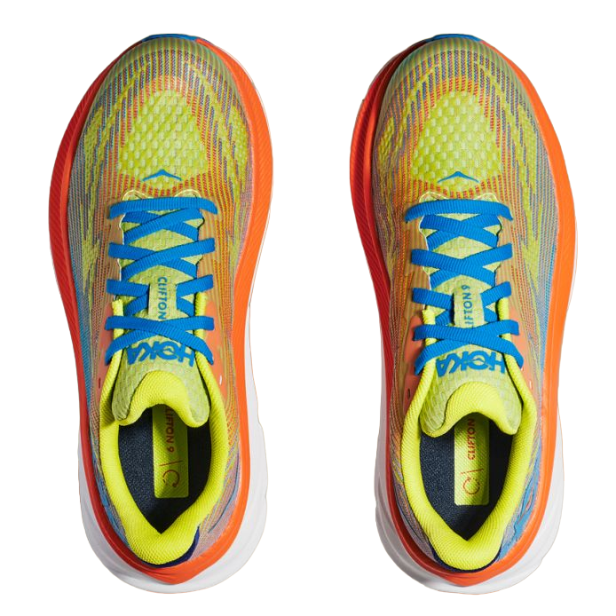 Hoka One One scarpa da corsa da ragazzo Clifton 9 1131170/EPVO arancio-giallo-azzurro