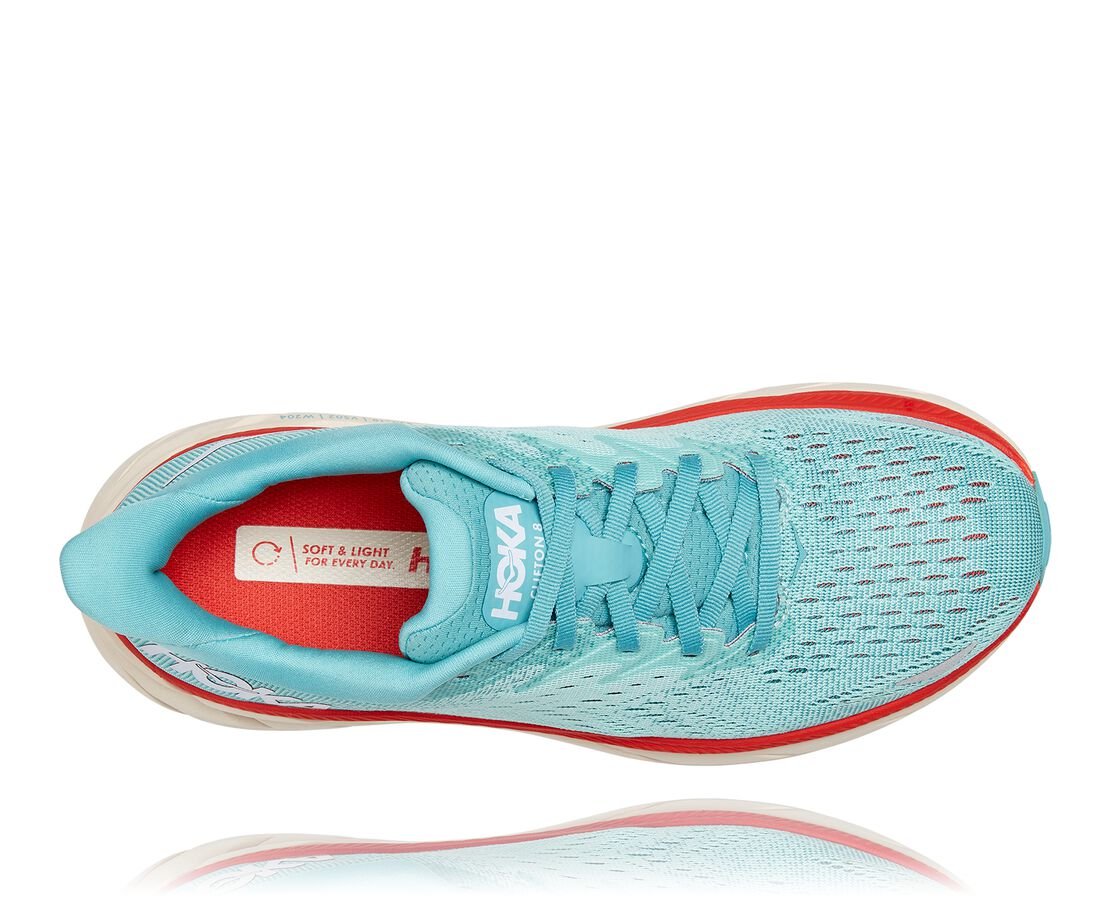 Hoka One One scarpa da corsa da donna Clifton 8 1119394/AEBL aquarelle/eggshell blue