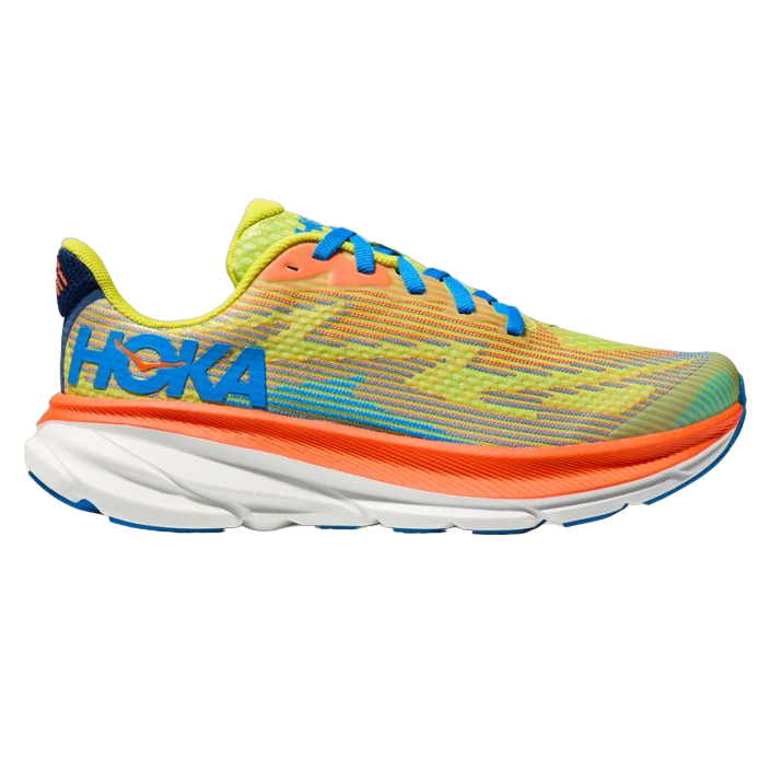 Hoka One One scarpa da corsa da ragazzo Clifton 9 1131170/EPVO arancio-giallo-azzurro