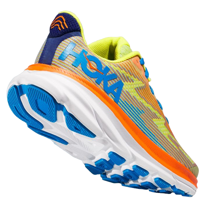 Hoka One One scarpa da corsa da ragazzo Clifton 9 1131170/EPVO arancio-giallo-azzurro