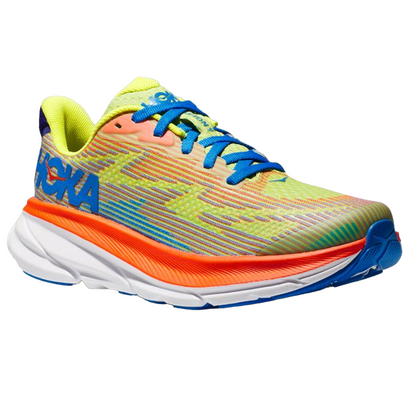 Hoka One One scarpa da corsa da ragazzo Clifton 9 1131170/EPVO arancio-giallo-azzurro
